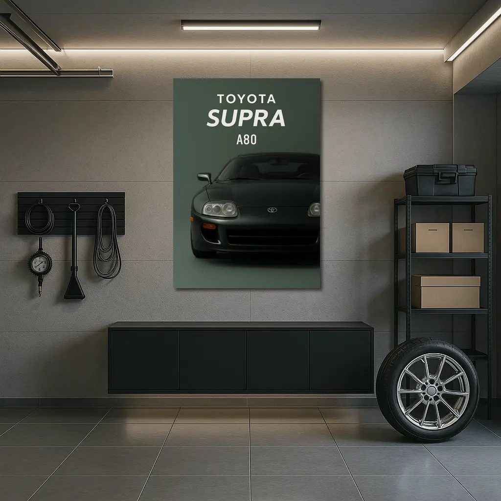 Toyota Supra A80 Dark Green Studio Art – Wall Art