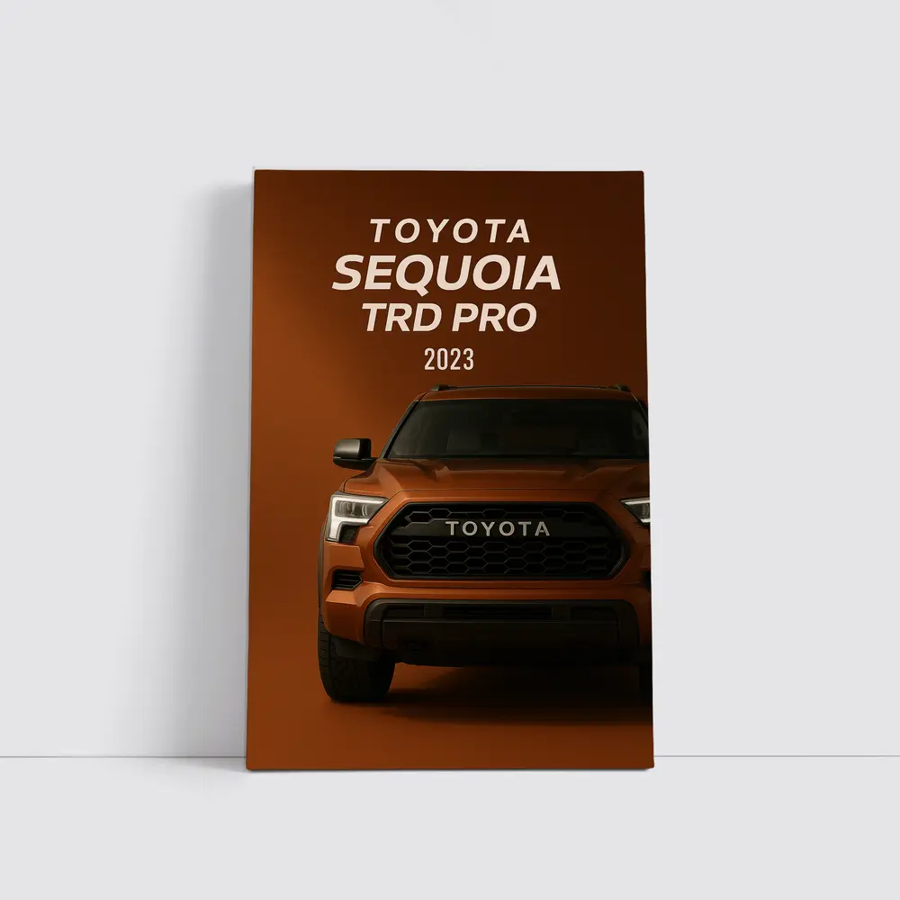 Toyota Sequoia TRD Pro 2023 Orange Truck Front View – Wall Art