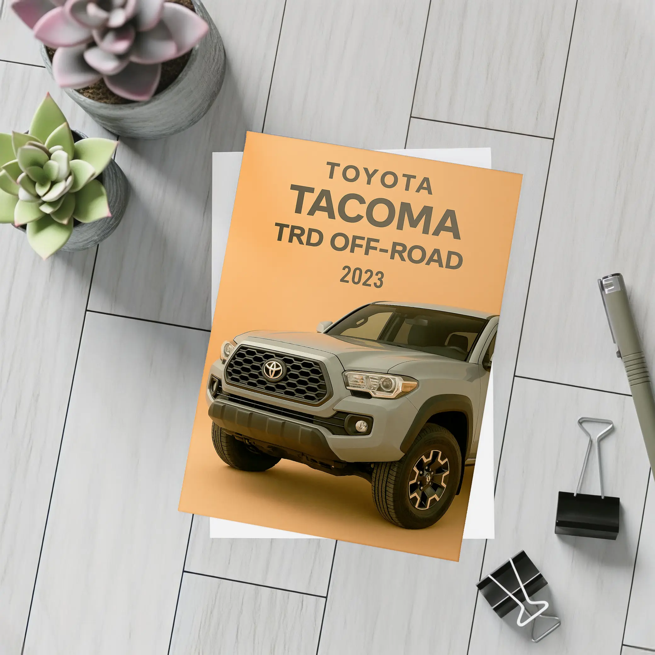 Toyota Tacoma TRD Off Road Orange Background – Postcards