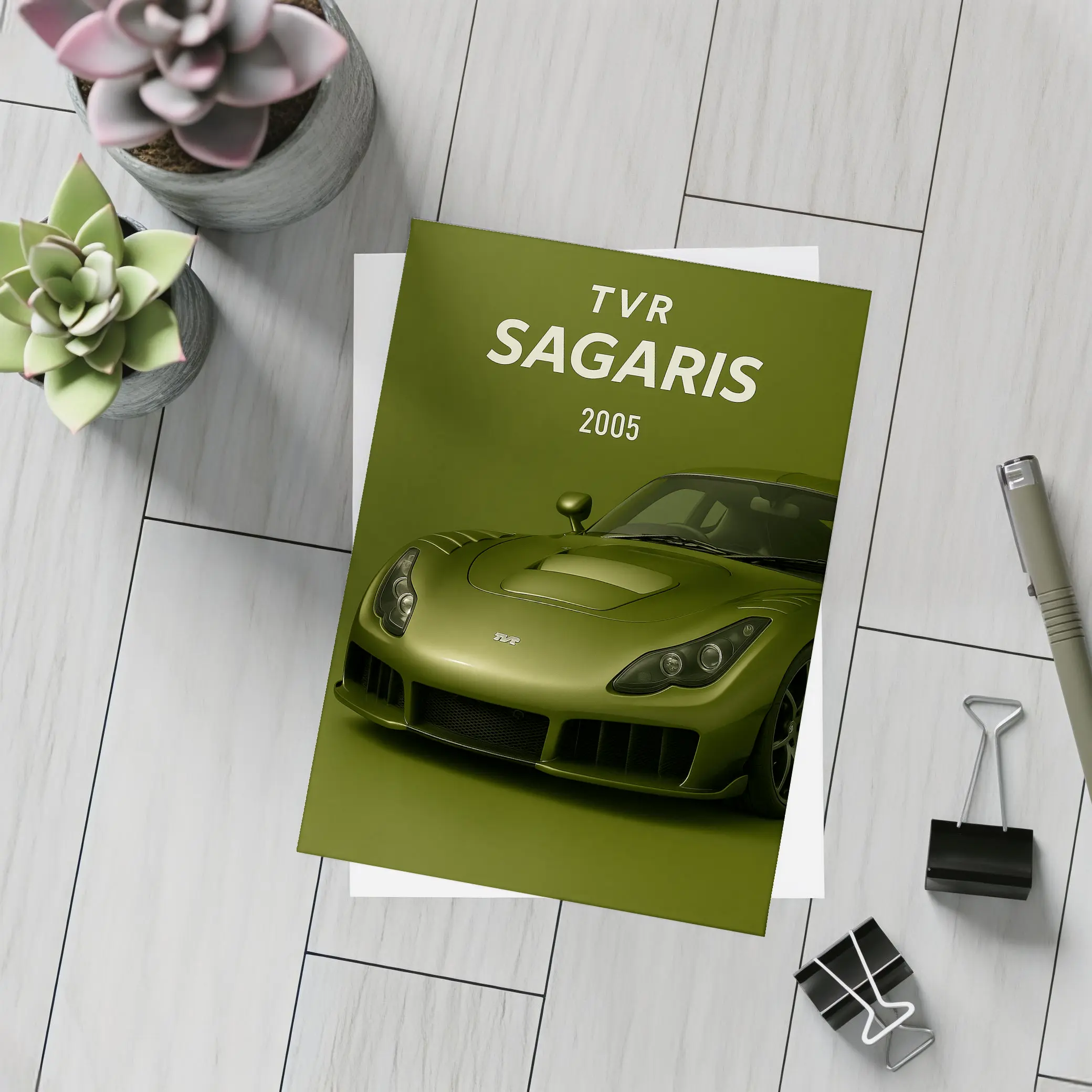 TVR Sagaris 2005 Green Sports Car – Postcards