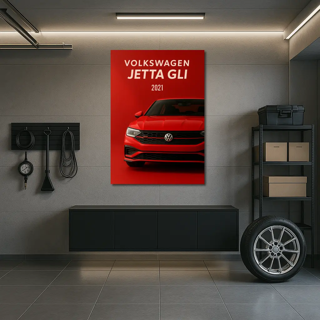 Volkswagen Jetta GLI Red Car Front View – Wall Art