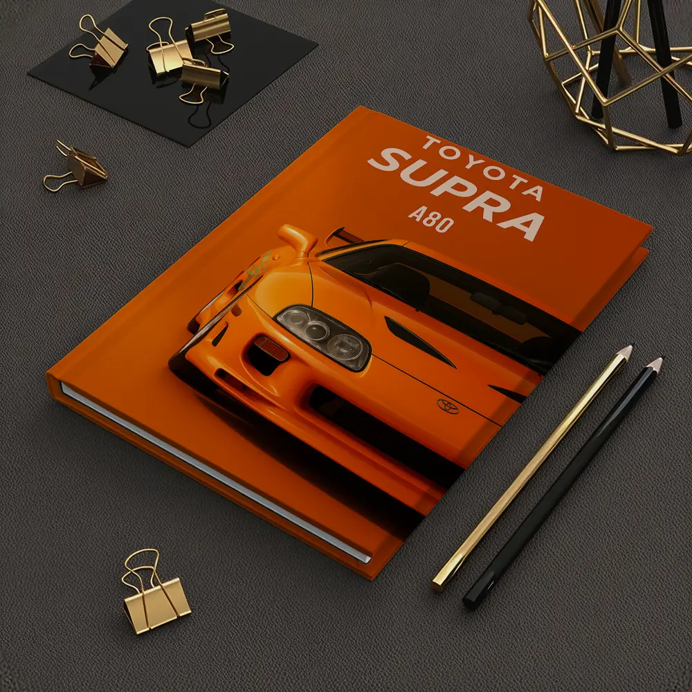 Toyota Supra A80 Orange Minimal Art – Notebooks