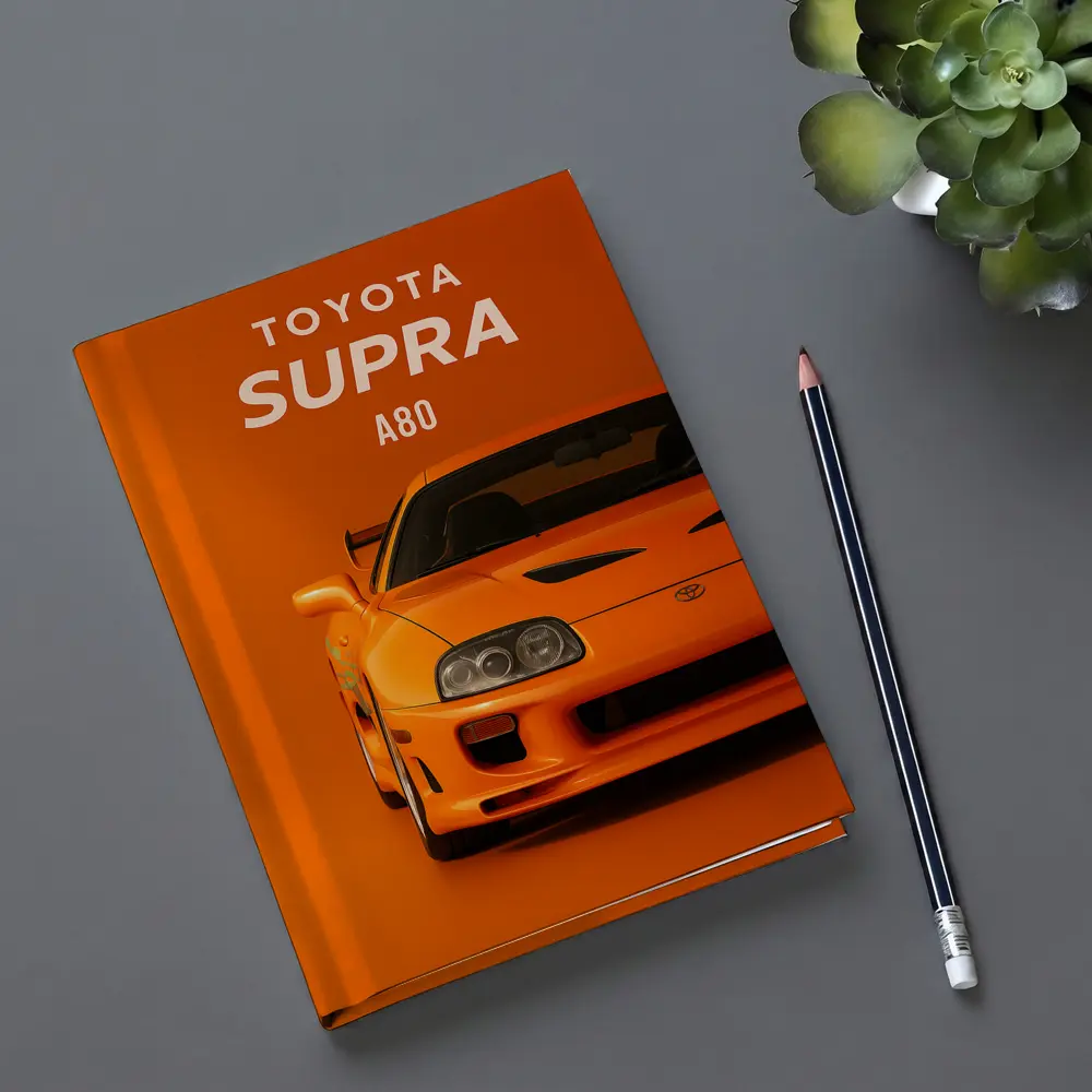 Toyota Supra A80 Orange Minimal Art – Notebooks