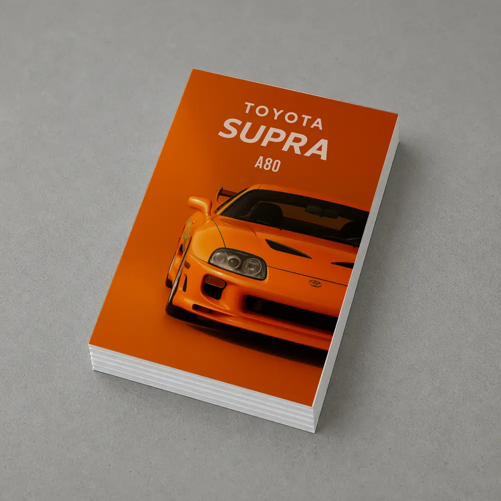 Toyota Supra A80 Orange Minimal Art – Postcards