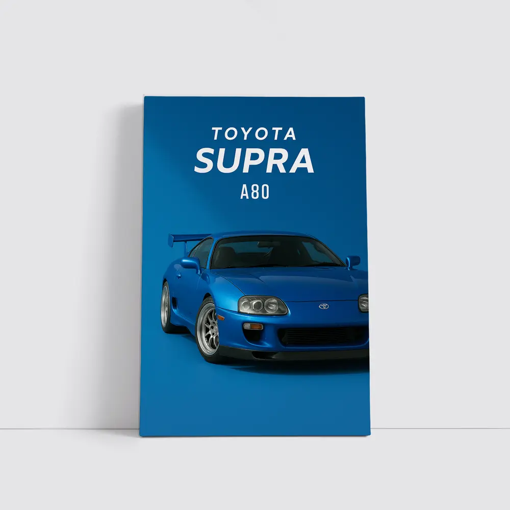 Toyota Supra A80 Blue Studio Art – Wall Art