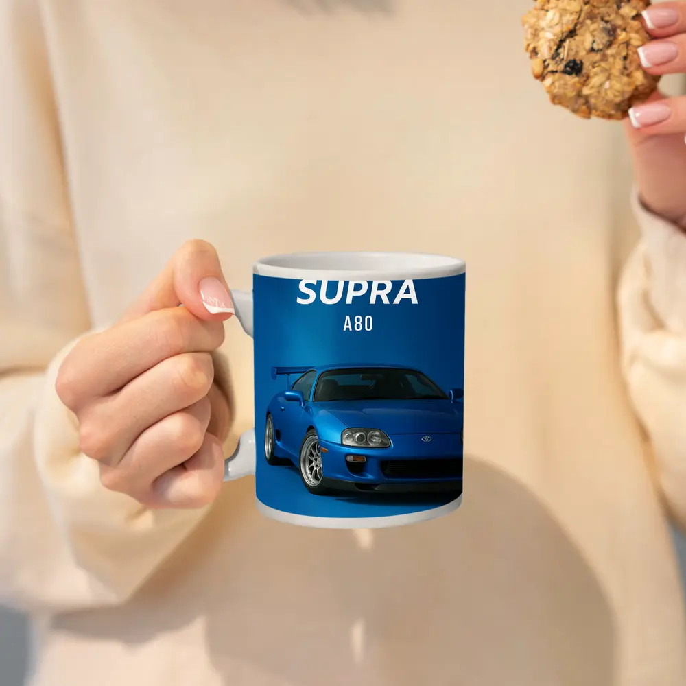 Toyota Supra A80 Blue Studio Art – Mugs