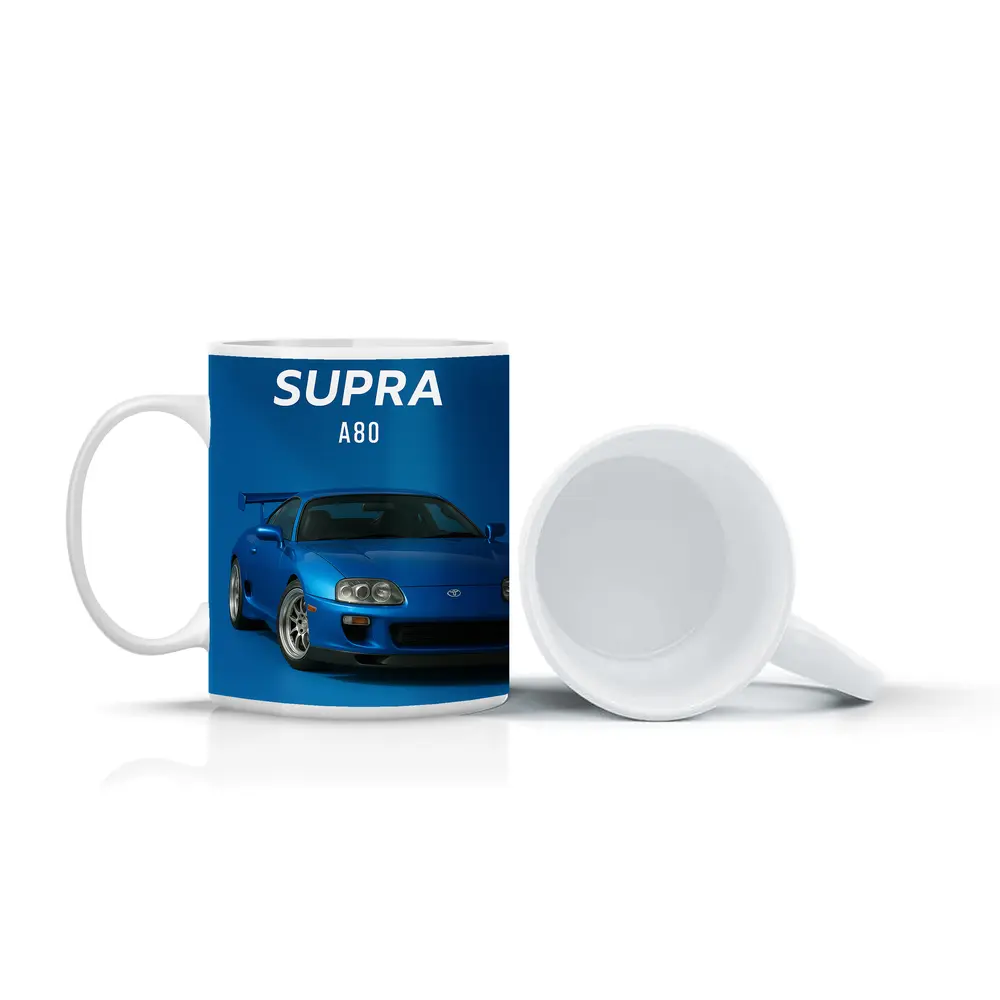 Toyota Supra A80 Blue Studio Art – Mugs