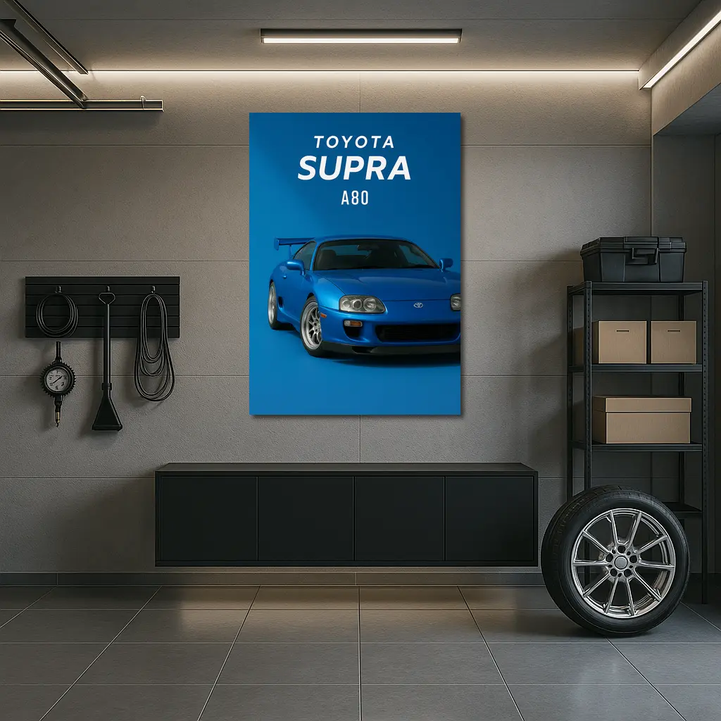 Toyota Supra A80 Blue Studio Art – Wall Art