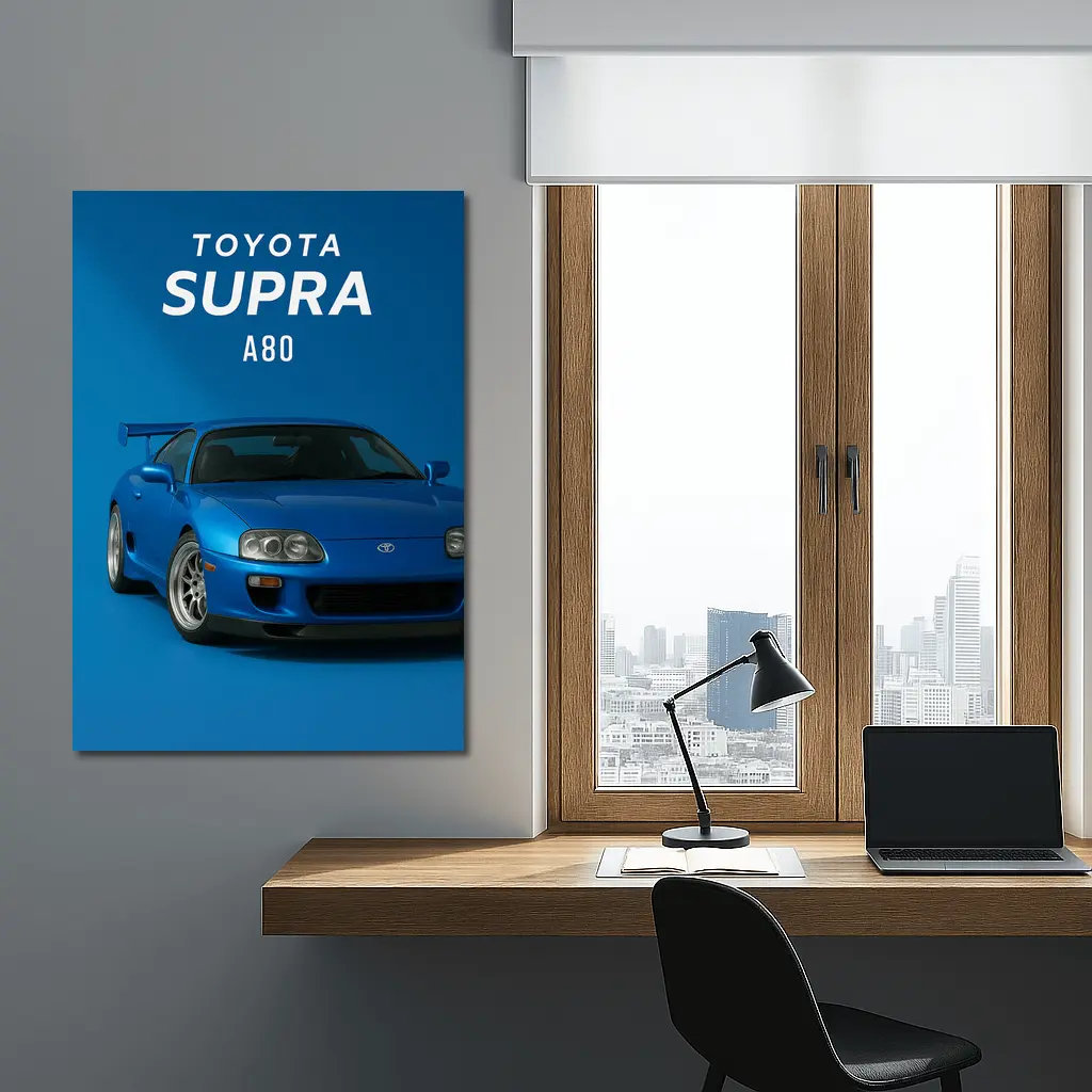 Toyota Supra A80 Blue Studio Art – Wall Art