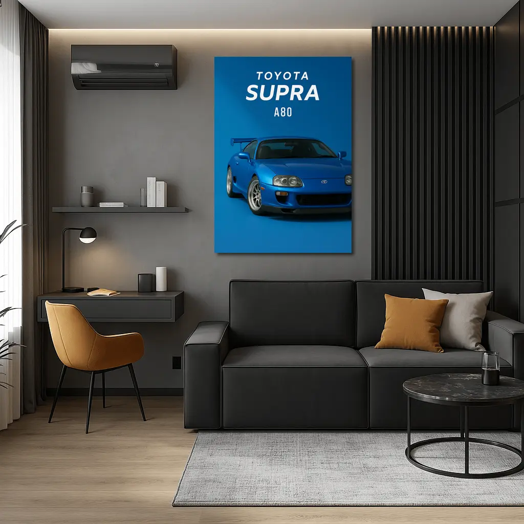 Toyota Supra A80 Blue Studio Art – Wall Art