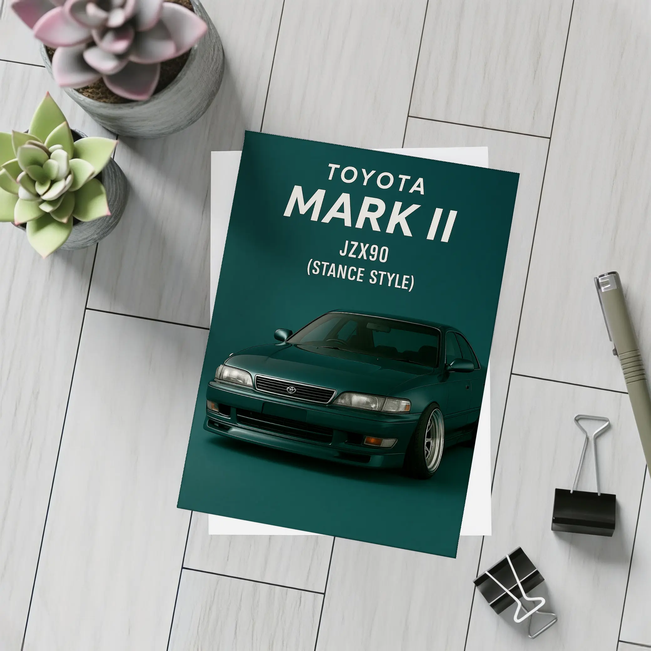 Toyota Mark II JZX90 Stance Style Dark – Postcards