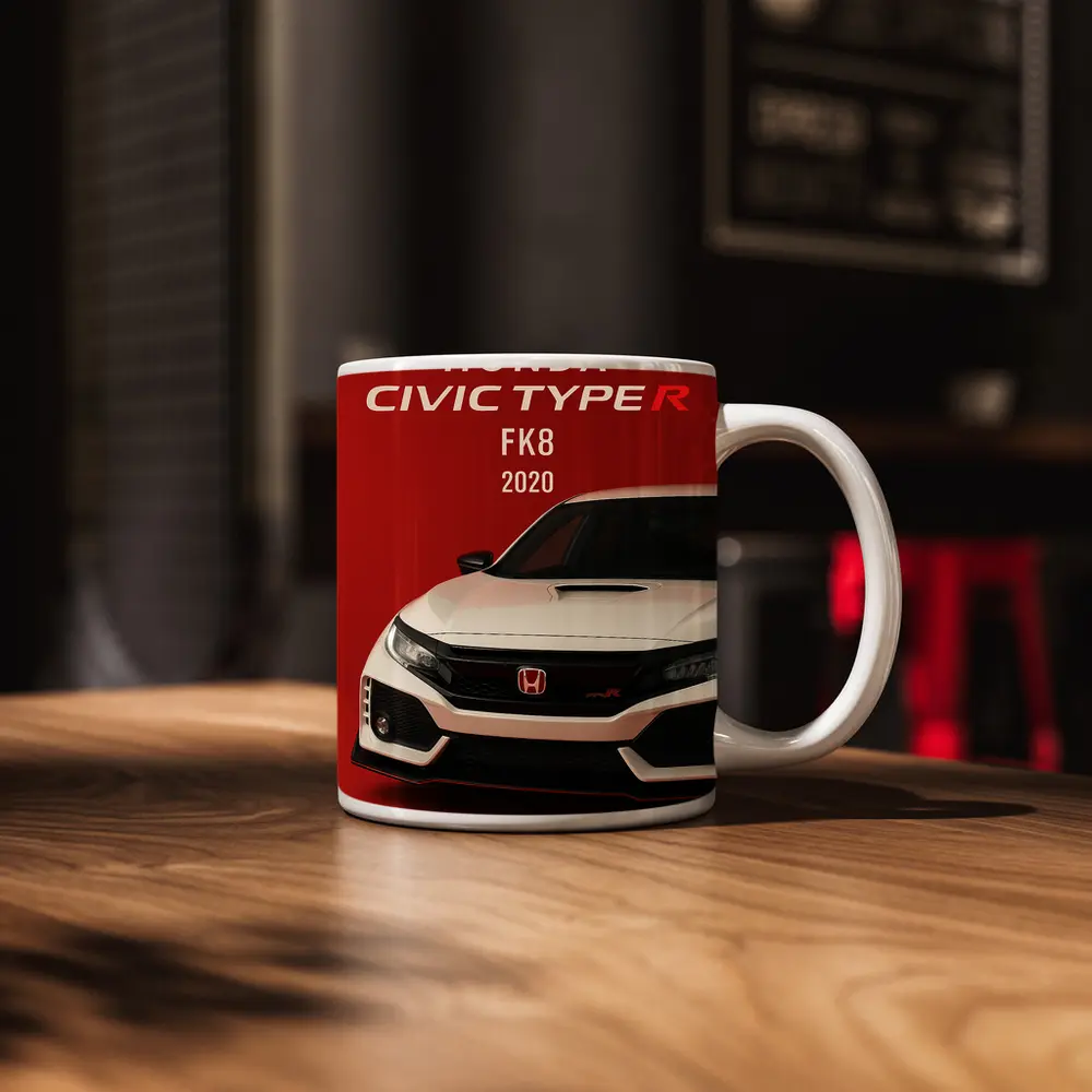 Honda Civic Type R FK8 Red Background – Mugs