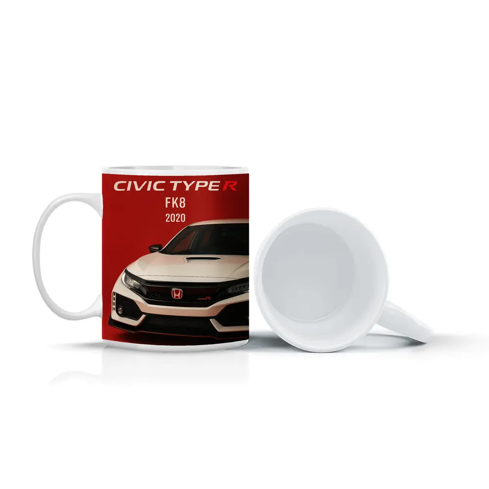 Honda Civic Type R FK8 Red Background – Mugs