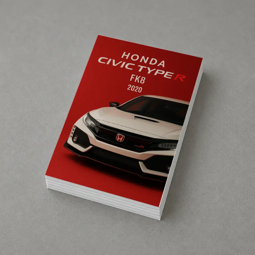Honda Civic Type R FK8 Red Background – Postcards