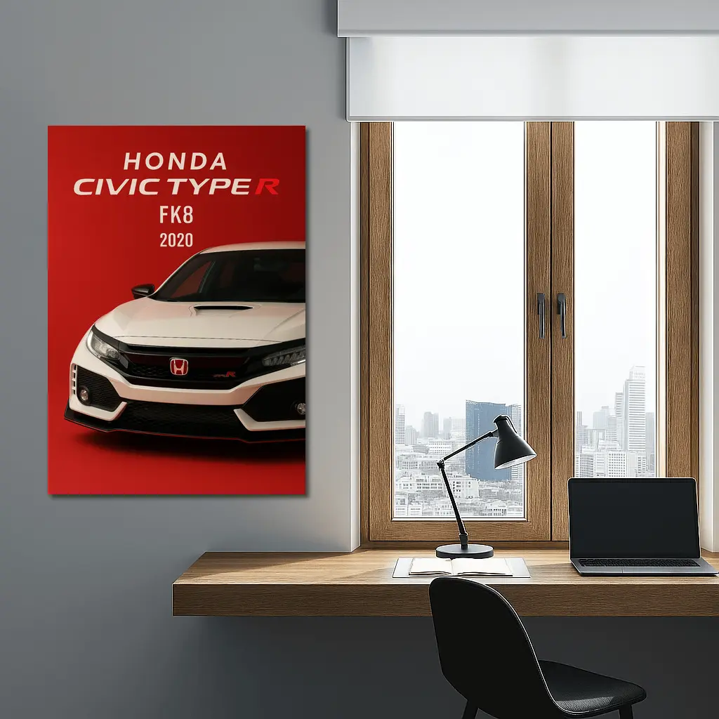 Honda Civic Type R FK8 Red Background – Wall Art