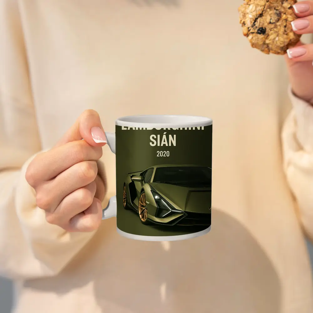 Lamborghini Sian Green Supercar Art Print – Mugs