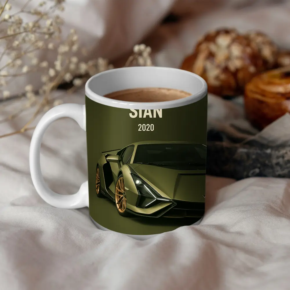 Lamborghini Sian Green Supercar Art Print – Mugs
