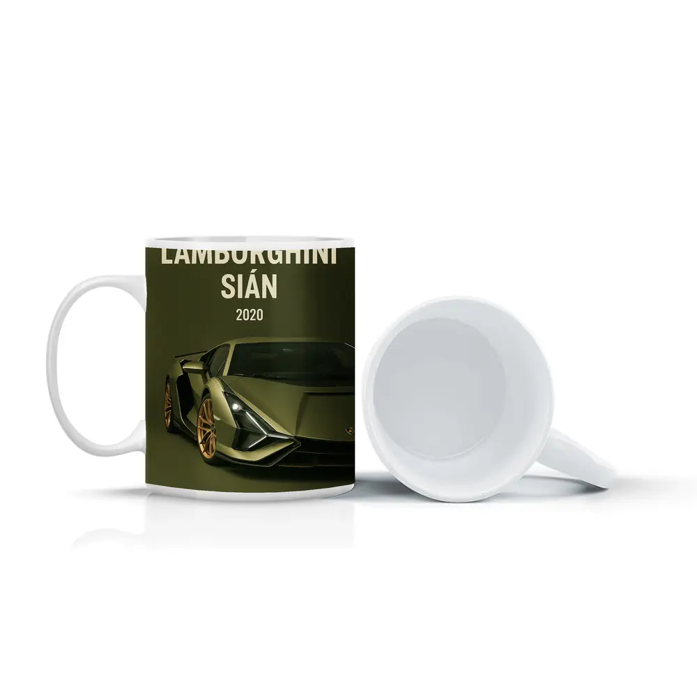 Lamborghini Sian Green Supercar Art Print – Mugs
