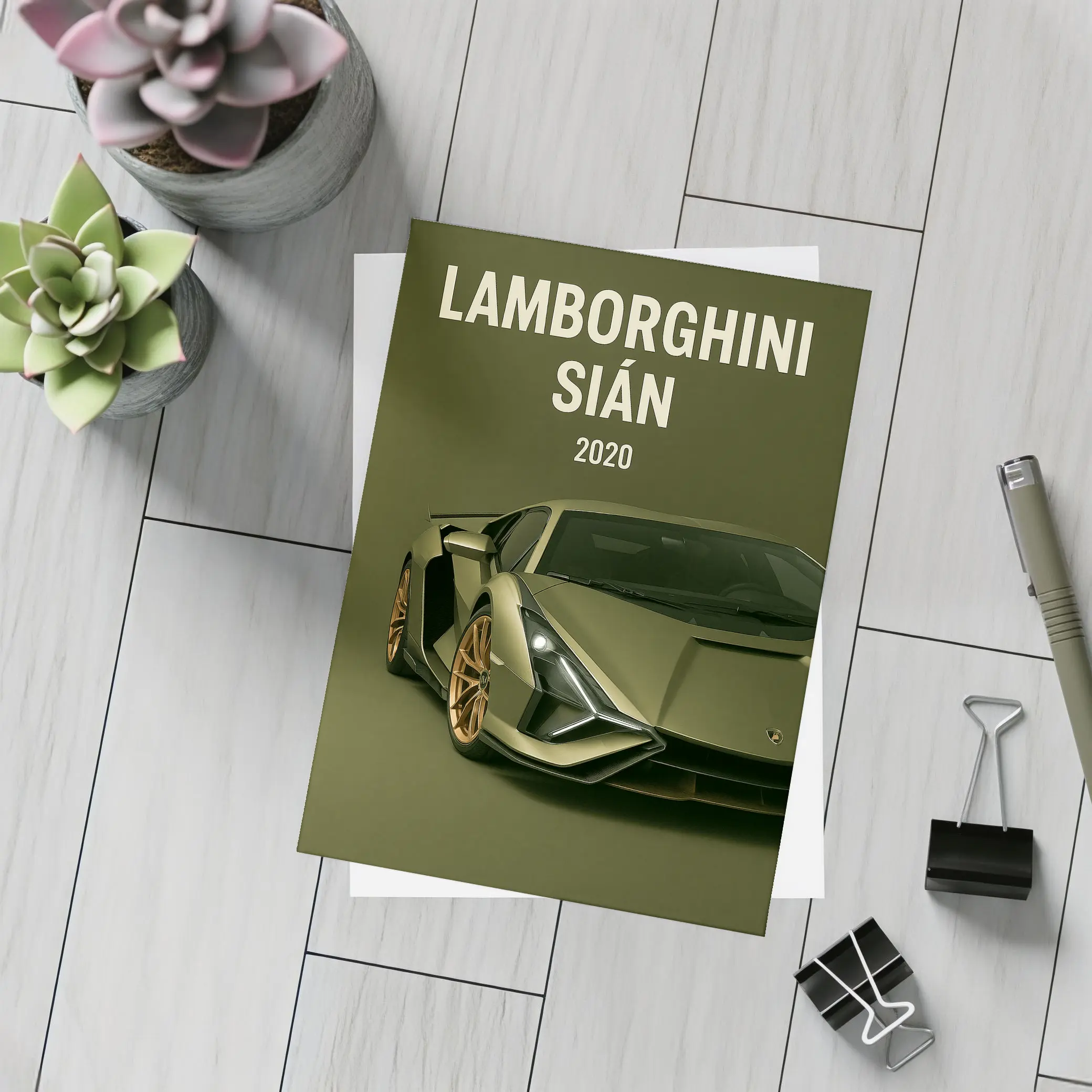 Lamborghini Sian Green Supercar Art Print – Postcards