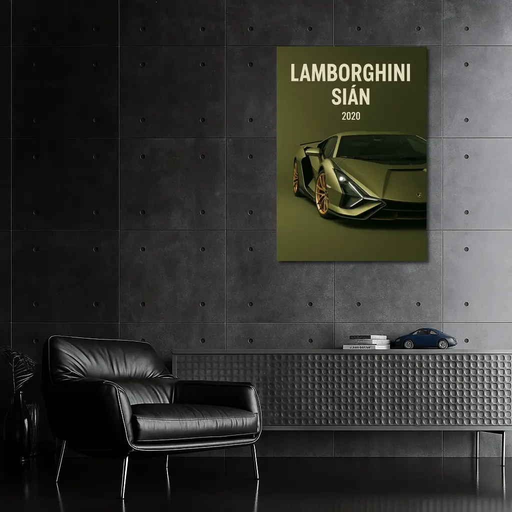 Lamborghini Sian Green Supercar Art Print – Wall Art