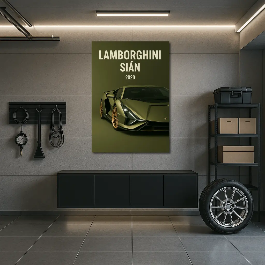 Lamborghini Sian Green Supercar Art Print – Wall Art