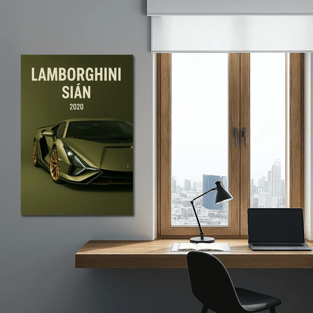 Lamborghini Sian Green Supercar Art Print – Wall Art