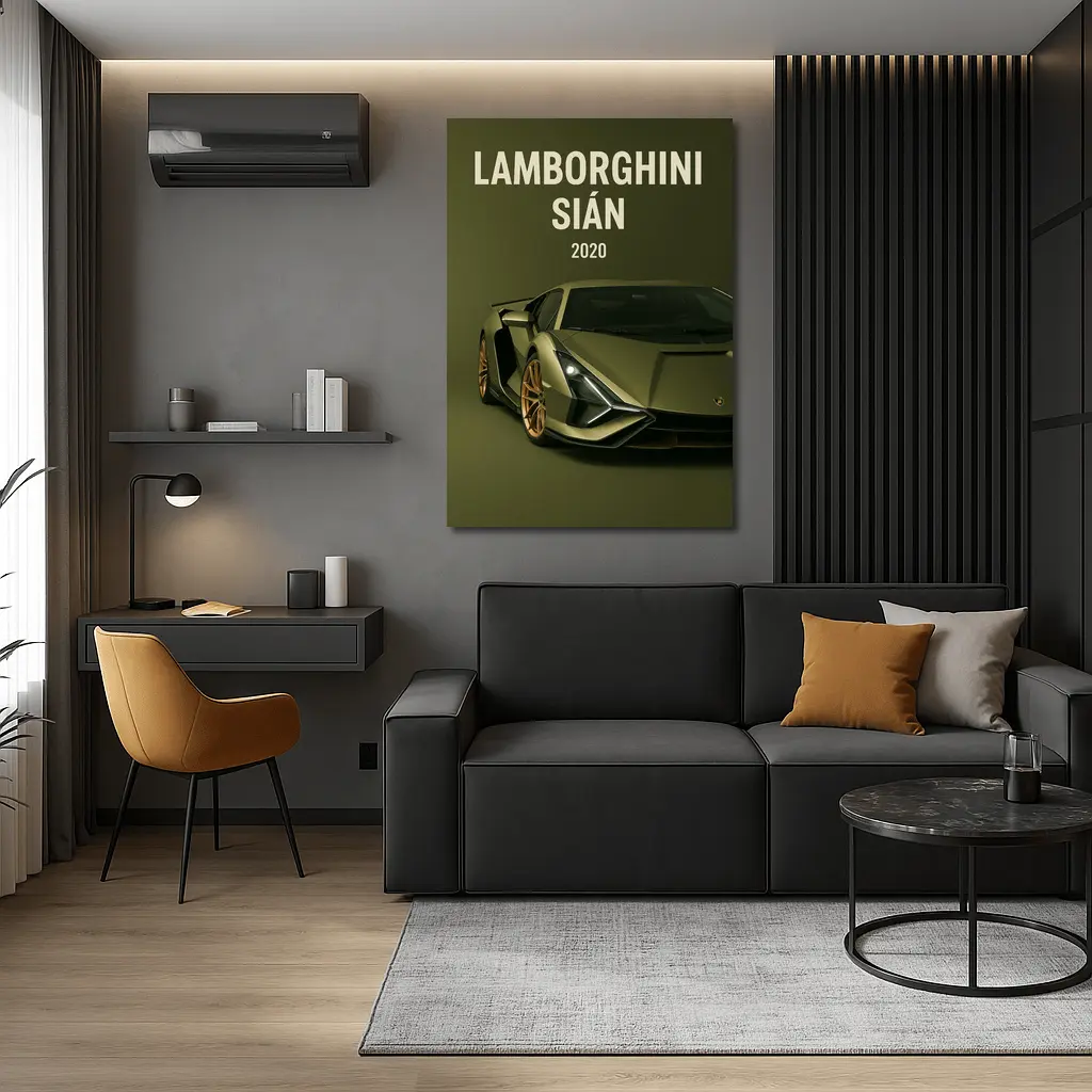 Lamborghini Sian Green Supercar Art Print – Wall Art