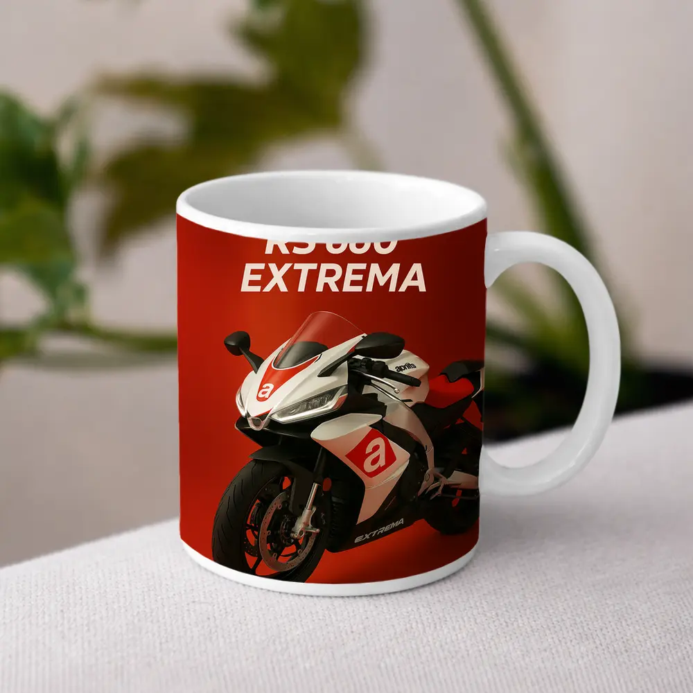 Aprilia RS 660 Extrema Red Background – Mugs