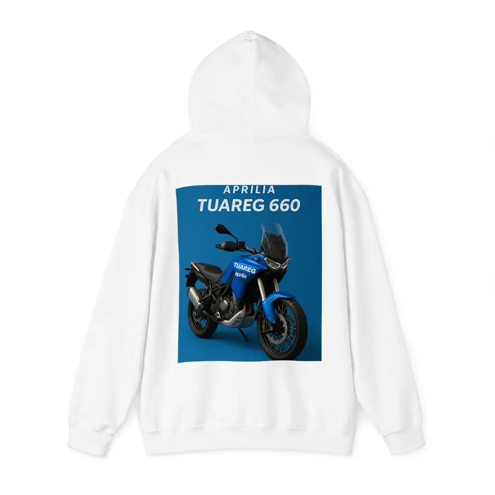 Aprilia Tuareg Adventure Motorcycle Blue Background – Hoodies