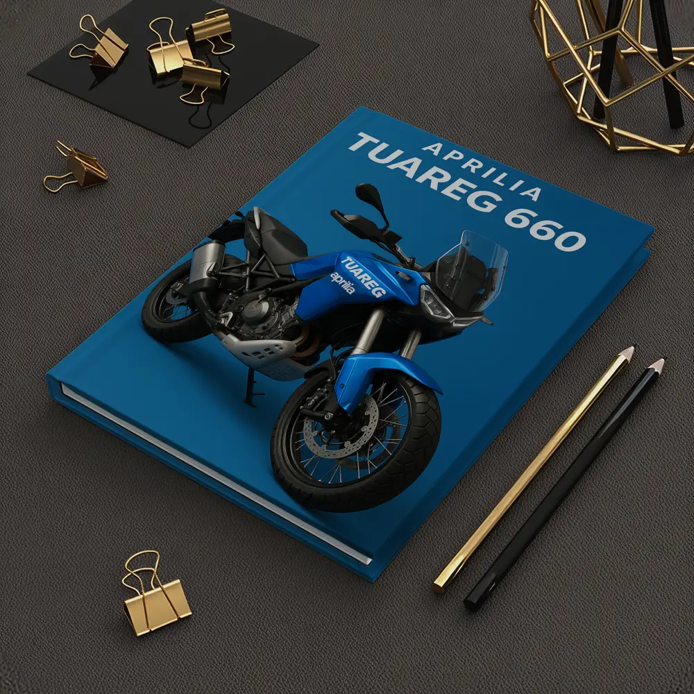 Aprilia Tuareg Adventure Motorcycle Blue Background – Notebooks