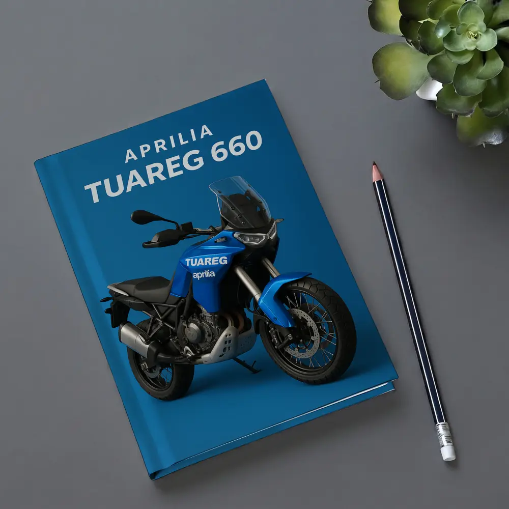 Aprilia Tuareg Adventure Motorcycle Blue Background – Notebooks