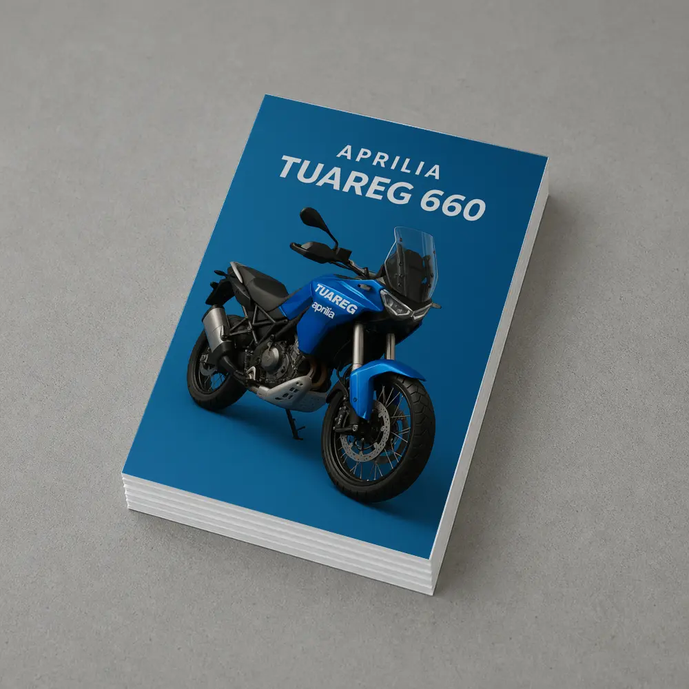 Aprilia Tuareg Adventure Motorcycle Blue Background – Postcards