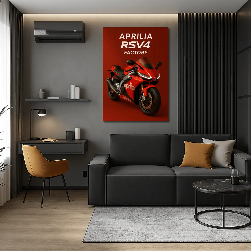 Aprilia RSV4 Factory Red Sport Bike – Wall Art