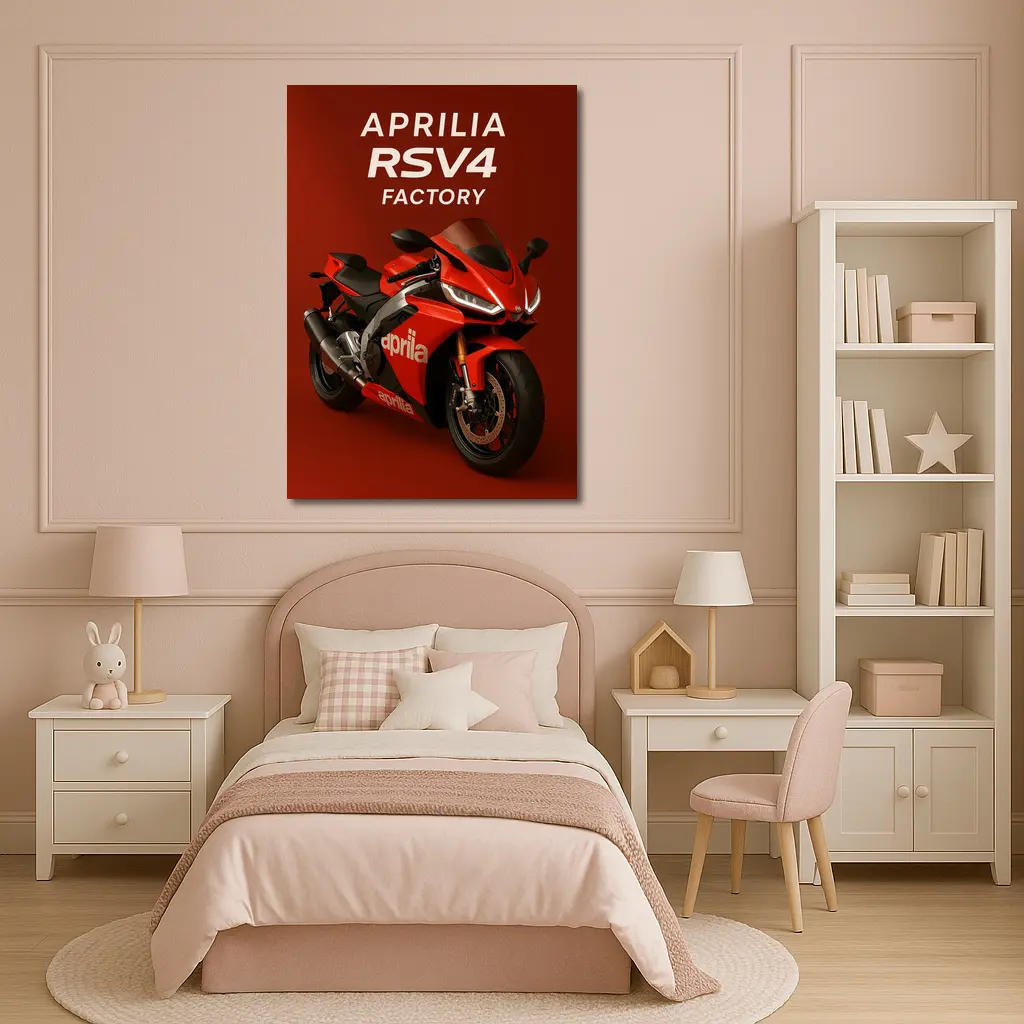 Aprilia RSV4 Factory Red Sport Bike – Wall Art
