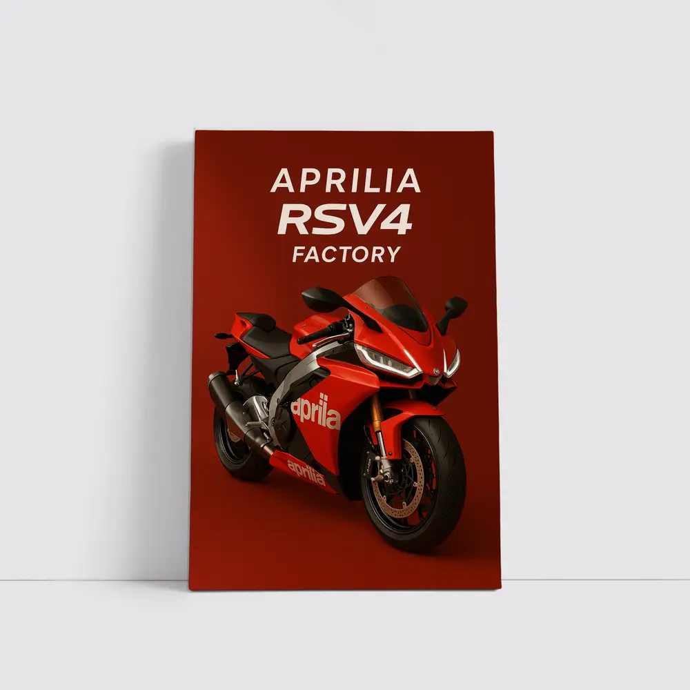 Aprilia RSV4 Factory Red Sport Bike – Wall Art