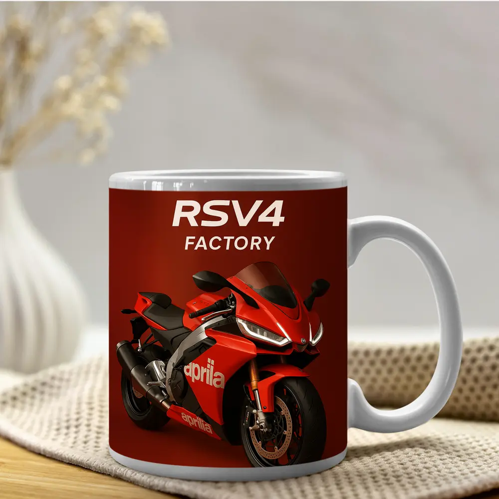 Aprilia RSV4 Factory Red Sport Bike – Mugs