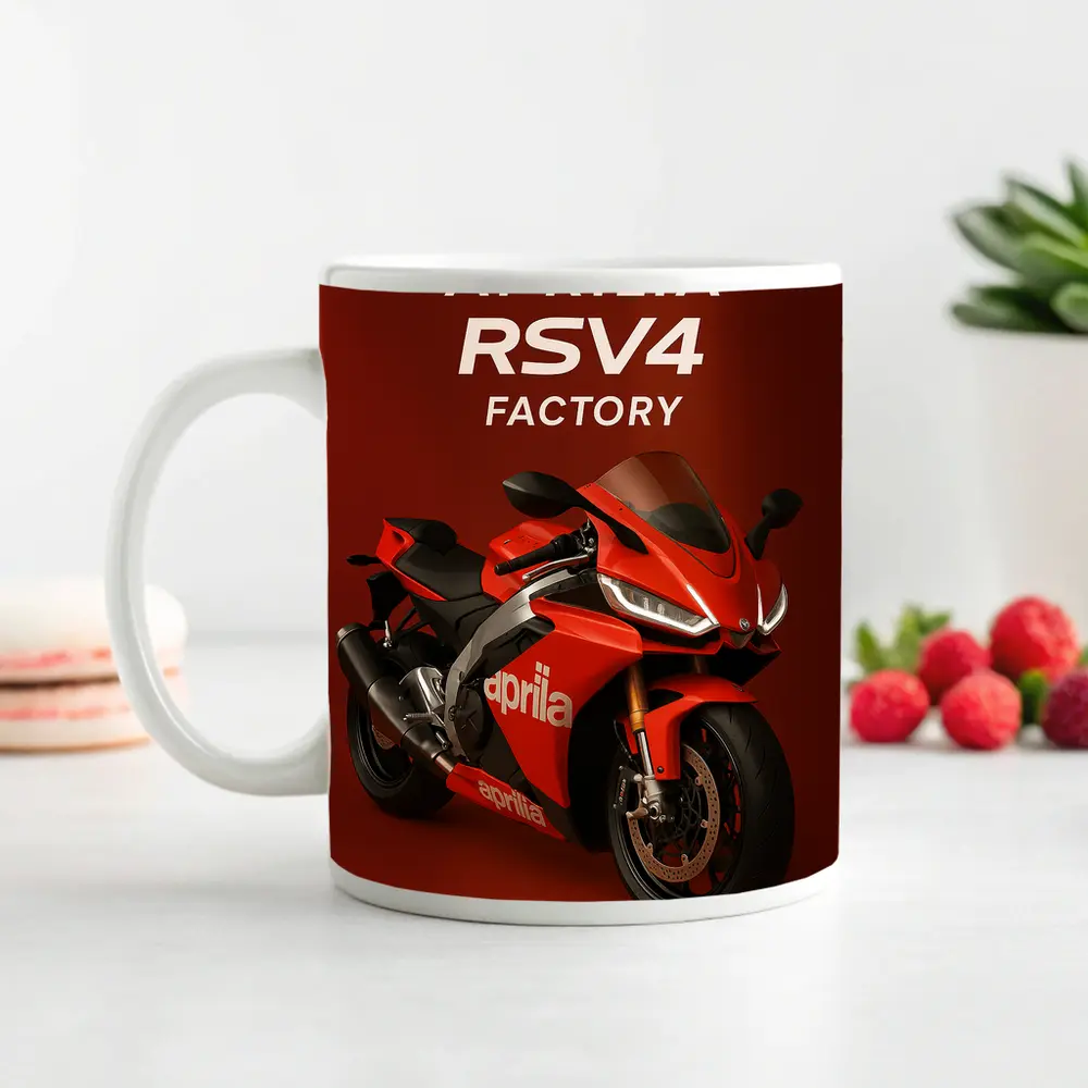 Aprilia RSV4 Factory Red Sport Bike – Mugs
