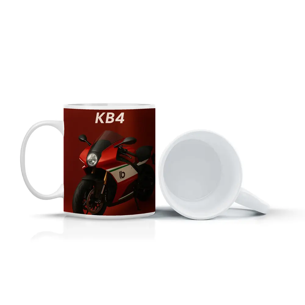 Bimota KB4 Sport Bike Red Background – Mugs