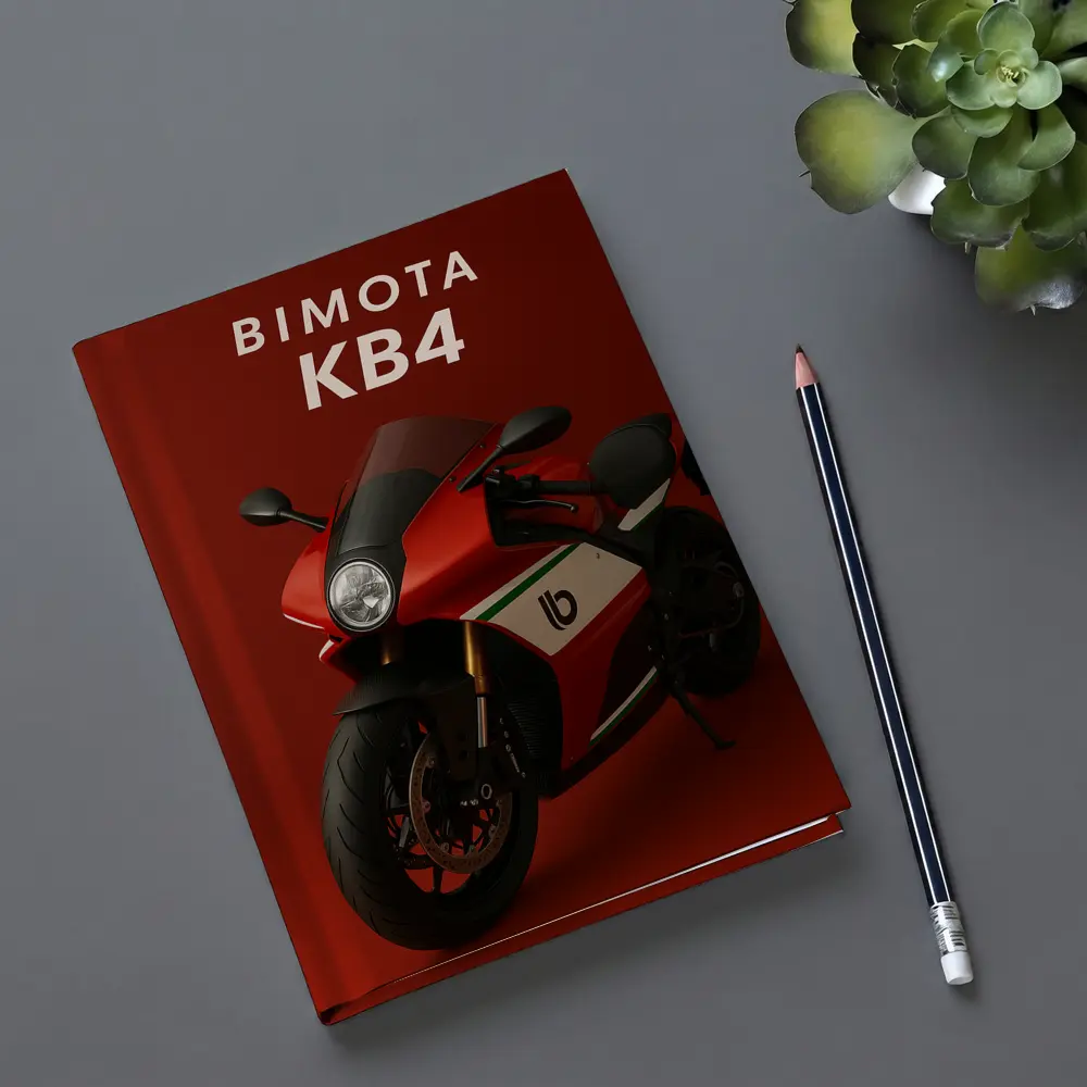 Bimota KB4 Sport Bike Red Background – Notebooks