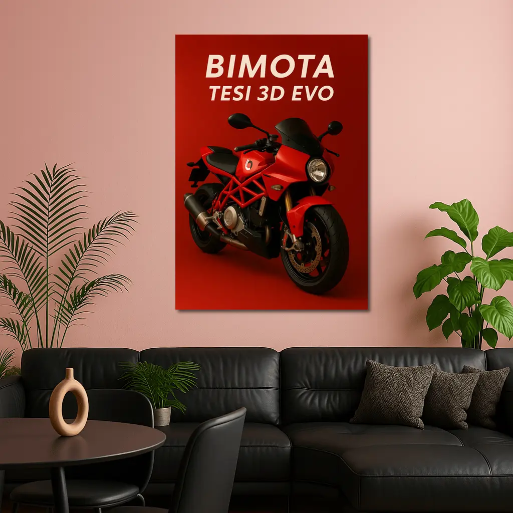 Bimota Tesi 3D Evo Red Motorcycle Art – Wall Art