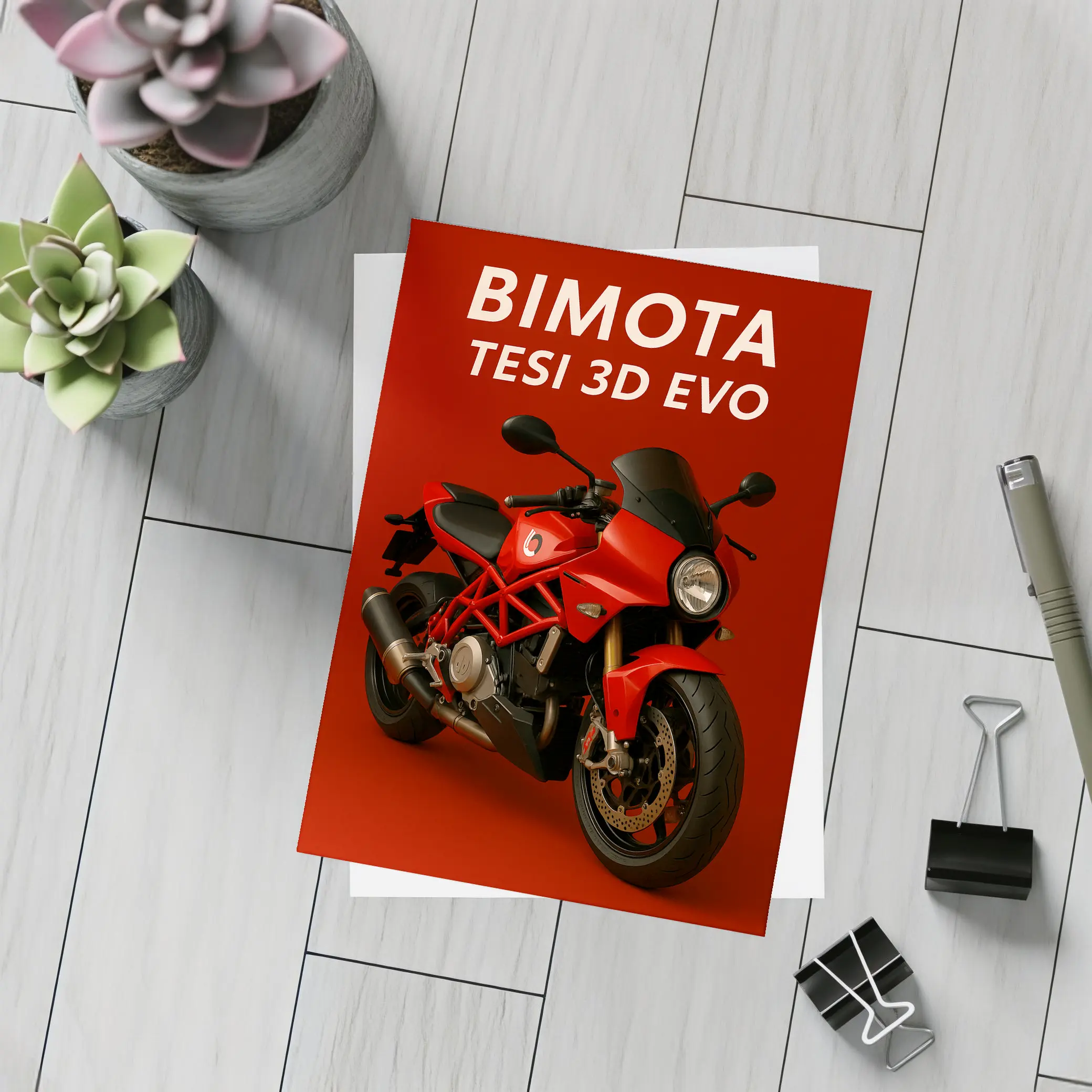 Bimota Tesi 3D Evo Red Motorcycle Art – Postcards