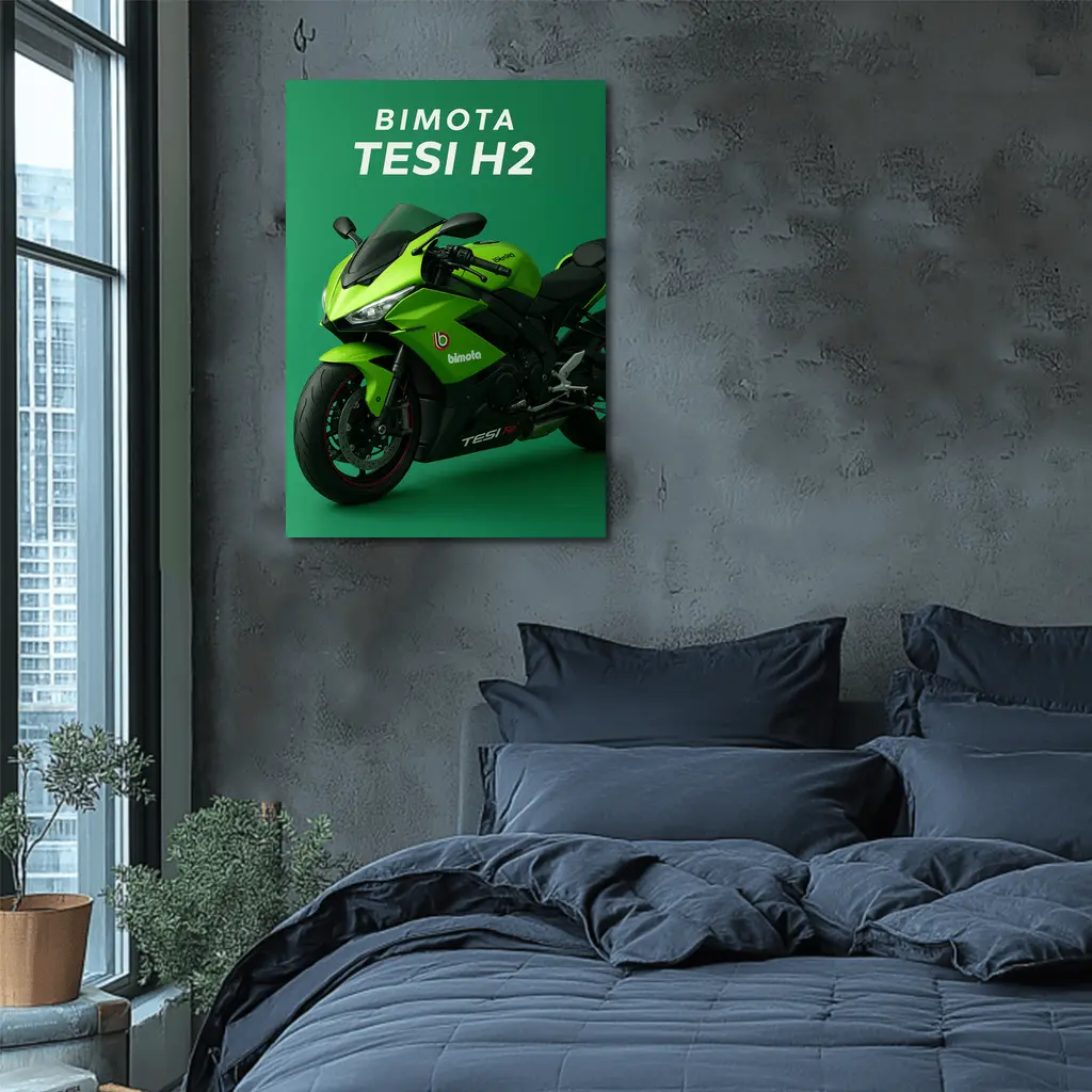 Bimota Tesi H2 Green Sport Bike – Wall Art