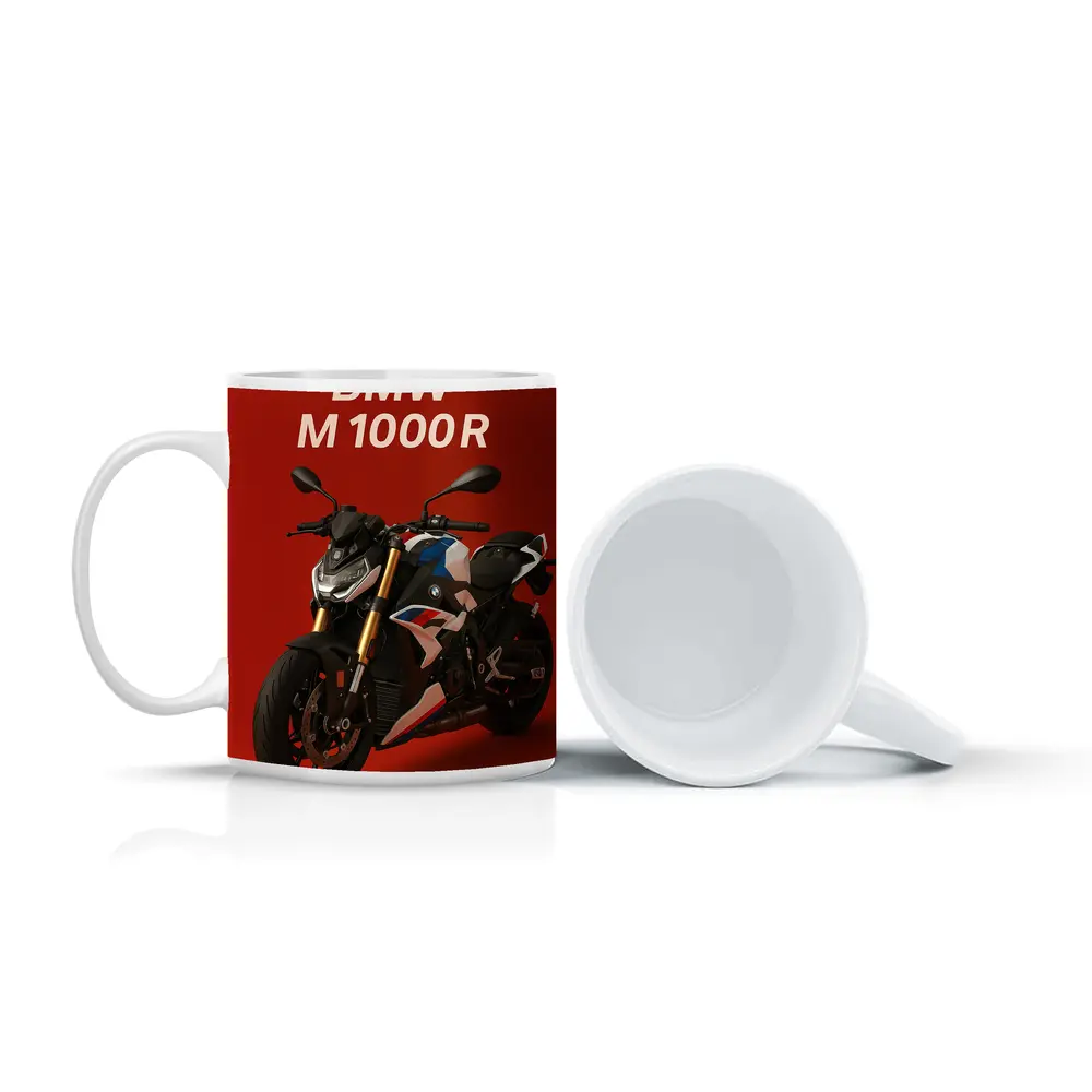 BMW M1000R Naked Bike Red Background – Mugs