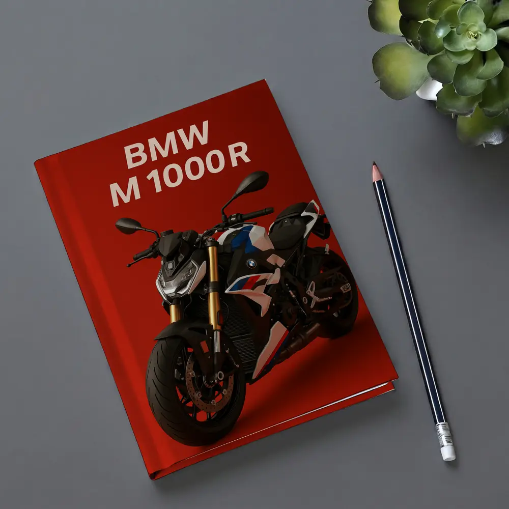 BMW M1000R Naked Bike Red Background – Notebooks