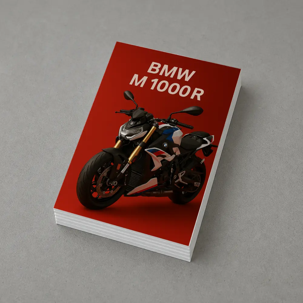 BMW M1000R Naked Bike Red Background – Postcards