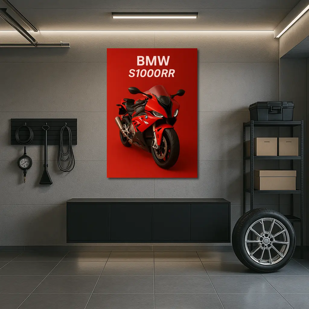 BMW S1000RR Red Sport Bike Art – Wall Art