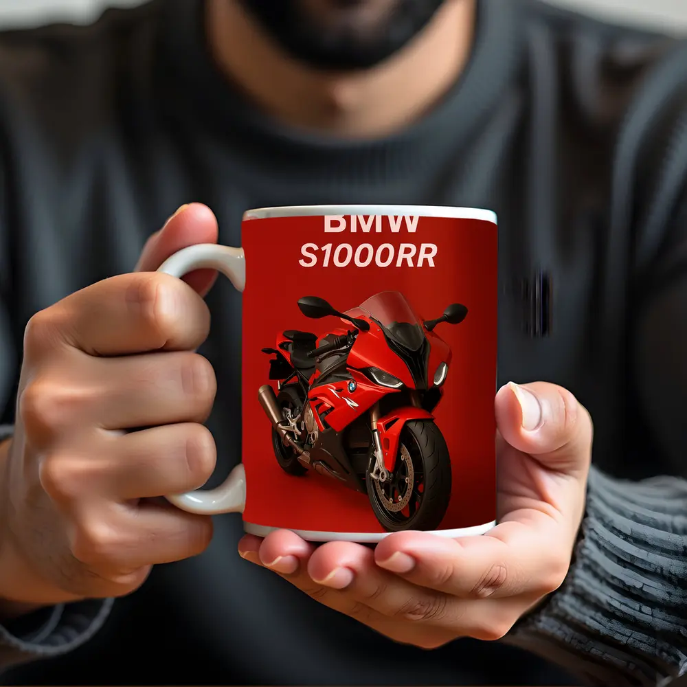 BMW S1000RR Red Sport Bike Art – Mugs