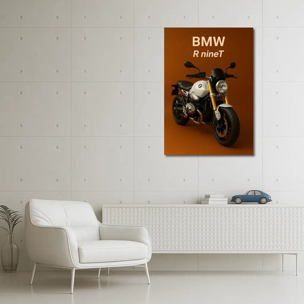 BMW R nineT Motorcycle Brown Background – Wall Art