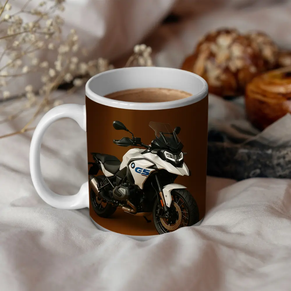 BMW R 1300 GS Adventure Motorcycle Brown Background – Mugs