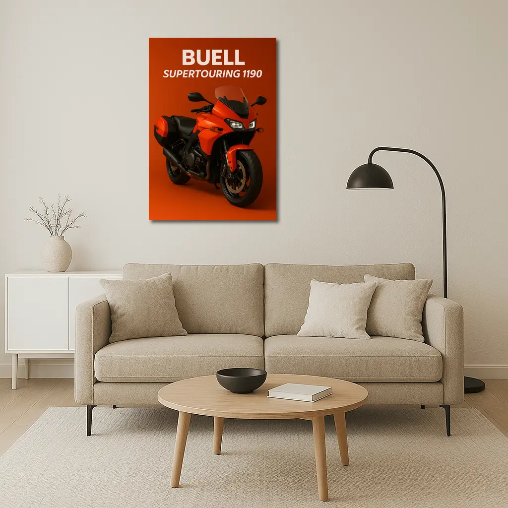 Buell Supertouring 1190 Motorcycle Orange Background – Wall Art